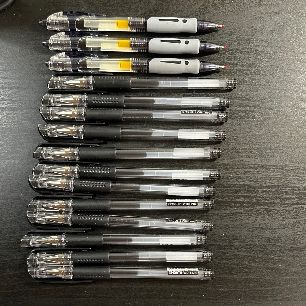 Black Gel Pens Set